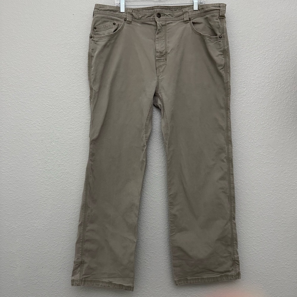 Prana Bronson Pants 42x32 Khaki Organic Cotton Canvas